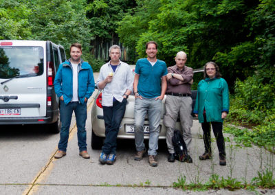 Sam Brolan, sound, Matthew Green, DoP, Goran Leš, urban explorer, David Caldwell-Evans, Producer/Director, and Mirta Jusic, the Croatian fixer